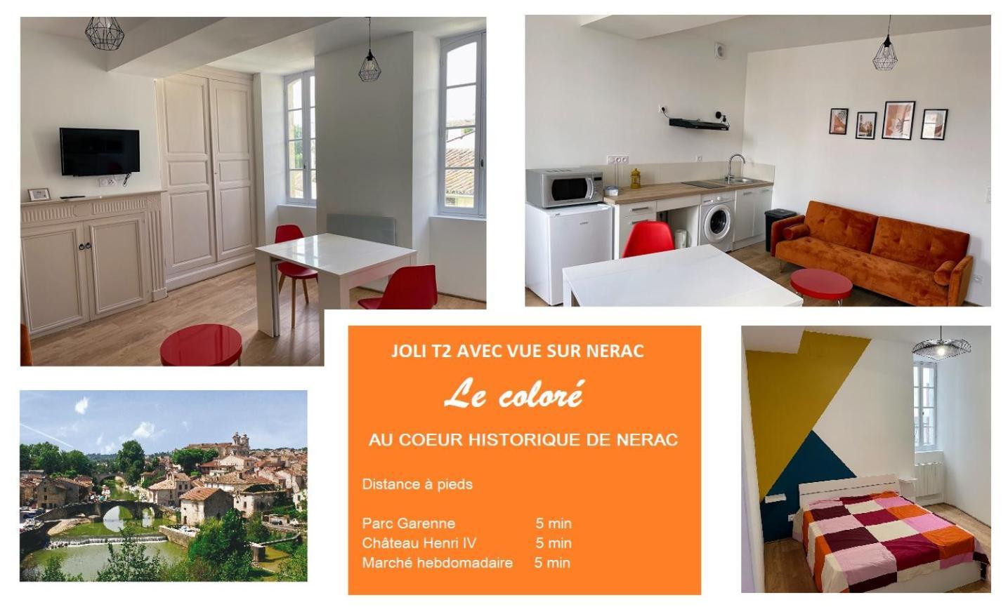 Le Colore- T2 Confortable Avec Vue Sur Nérac Eksteriør bilde